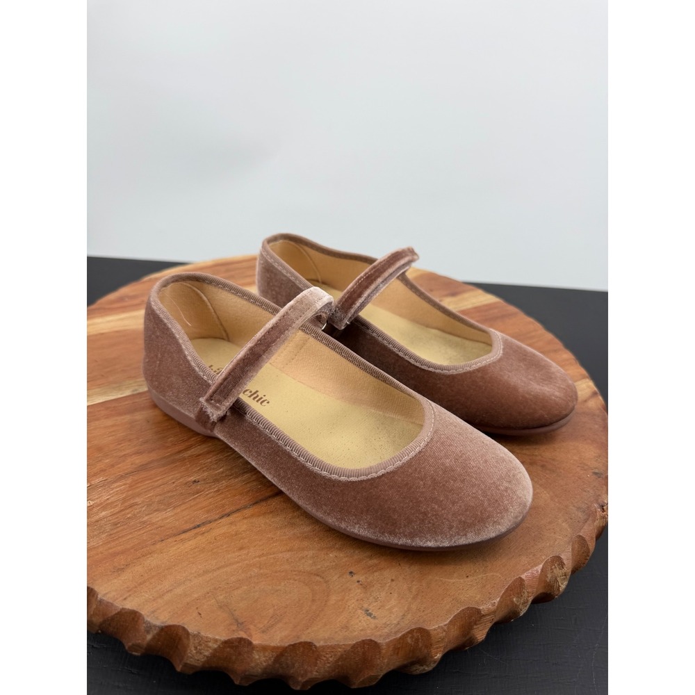 Childrenchic Cassie Velvet Mary Jane Flats girls 32 US 1 Dusty Rose Pink Spain